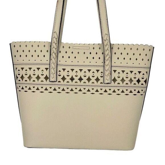 Womens Cream Sylviee Cut-out Detail Leather 2 Handle HandBag One Size - Picture 3 of 5